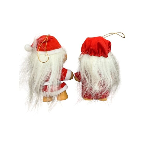 vintage Santa & Mrs. Claus Christmas Troll Dolls Red Outfit Plastic Figures 4-In - Picture 5 of 8